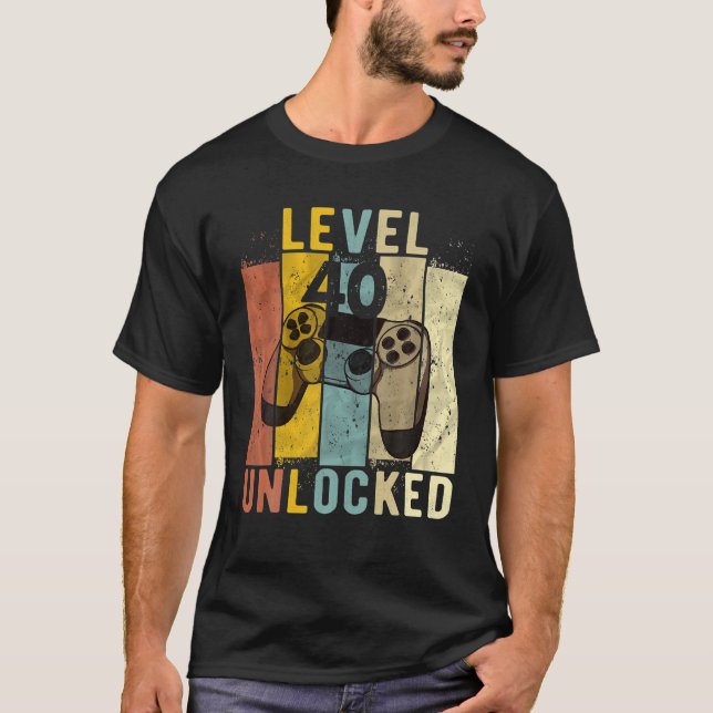 Camiseta Jugador de video desbloqueado de nivel 40 de cumpl (Anverso)