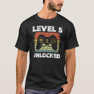 Camiseta Jugador de vídeo desbloqueado de nivel 5 Quinto cu