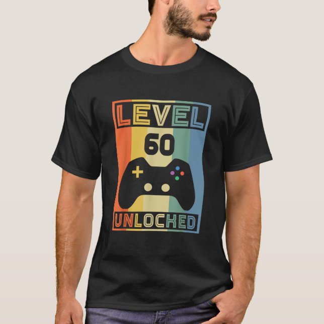 Camiseta Jugador de video desbloqueado de nivel 60 Jugador  (Anverso)