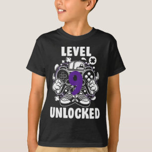 Camiseta Jugador de video desbloqueado de nivel 9 Novena ca