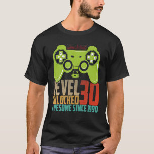 Camiseta Jugador de video Nivel de Cumpleaños 30 Desbloquea