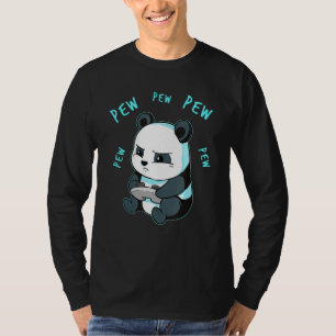 Camiseta Jugador de videojuego Cuadros Panda Pew