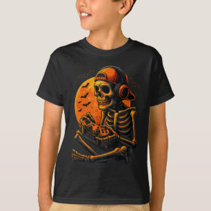 Camiseta Jugador de videojuegos aterrador de Halloween esqu