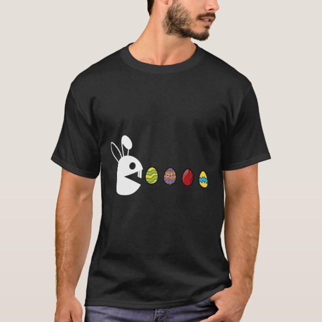 Camiseta Jugador de videojuegos Bunny Happy Easter Egg Hunt (Anverso)