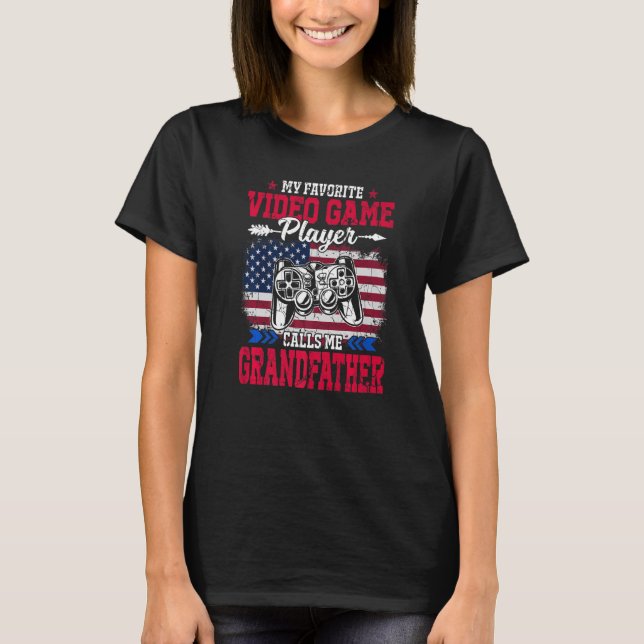 Camiseta Jugador de videojuegos de bandera de Estados Unido (Anverso)