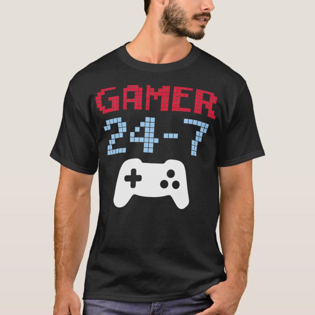 Camiseta Jugador de videojuegos Gift GAMER 247 Love Gaming  (Anverso)