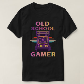 Camiseta Jugador de Vieja Escuela Arcade Retro Neon