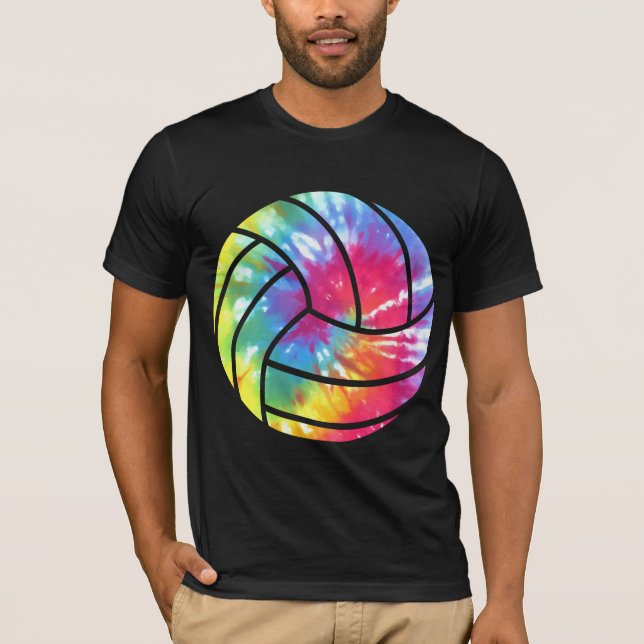 Camiseta Jugador de voleibol hippie colorido (Anverso)