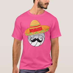 Camiseta Jugador De Voleibol Mustache Y Voleibol Sombrero