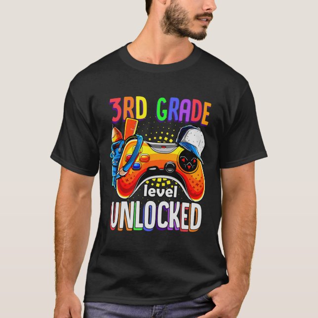 Camiseta Jugador De Vuelta A La Escuela Gamepad 3er Grado (Anverso)