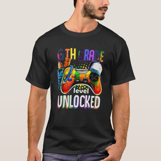 Camiseta Jugador De Vuelta A La Escuela Gamepad Sexto Grado (Anverso)
