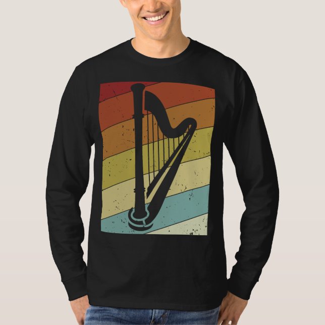 Camiseta Jugador del Arpa de Pedal Retro (Anverso)