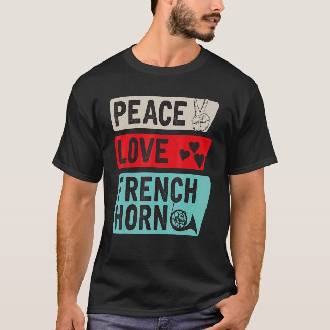 Camiseta Jugador del Cuerno Francés de Peace Love (Anverso)