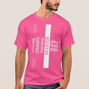 Camiseta jugador deporte campeonatos de fútbol negro rosa p