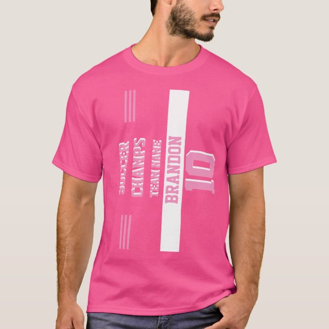 Camiseta jugador deporte campeonatos de fútbol negro rosa p (Anverso)