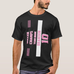 Camiseta jugador deporte campeonatos de fútbol negro rosa p