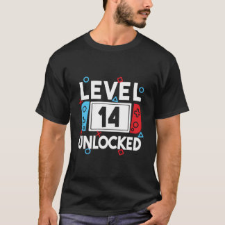 Camiseta Jugador Desbloqueado De Nivel 14 Videojuego De Cum