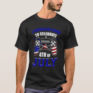 Camiseta Jugador, Detuve Mi Juego Para Celebrar El 4 De Jul