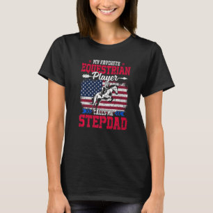 Camiseta Jugador Ecuestre De Bandera De Estados Unidos Retr