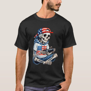 Camiseta Jugador Esqueleto Videojuego 4 De Julio Juegos Par