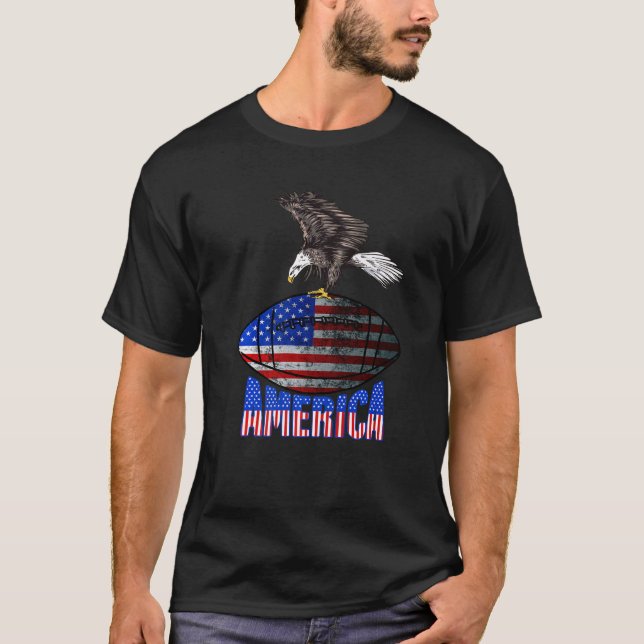 Camiseta Jugador Estadounidense De Fútbol 4 De Julio Eagl B (Anverso)
