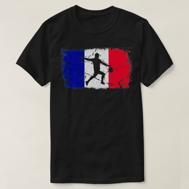 Camiseta Jugador Francés De Rugby Y Pelota En La Fl De Fran (Diseño del anverso)