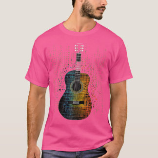 Camiseta Jugador Guitariano de Estilo Matriz de Guitarra Ac
