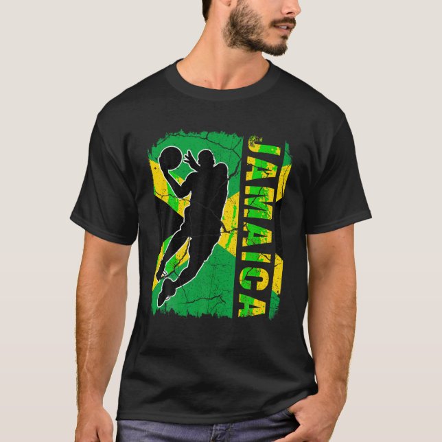 Camiseta Jugador jamaiquino de baloncesto con bandera jamai (Anverso)