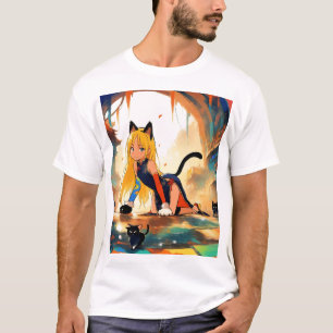 Camiseta Jugador Neko Chica & Kittens Anime T-Shirt