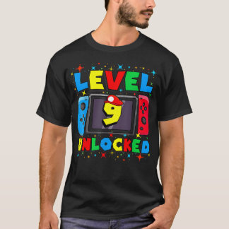 Camiseta Jugador Nivel 9 Desbloqueado Videojuego Cumpleaños