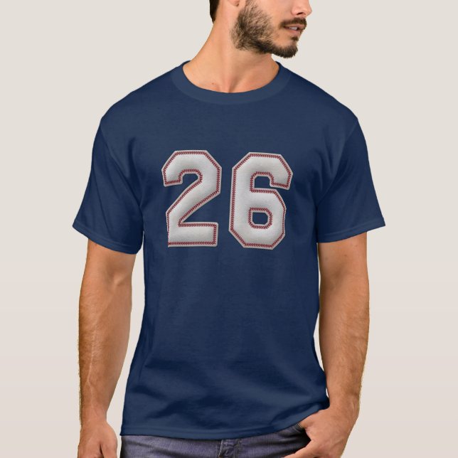 Camiseta Jugador número 26 - puntadas frescas del béisbol (Anverso)