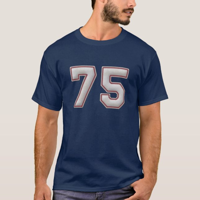 Camiseta Jugador número 75 - puntadas frescas del béisbol (Anverso)