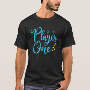 Camiseta Jugador One Console Blue Video Game Gamer Shirt