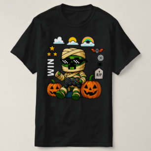 Camiseta Jugador Pixel Calabaza Momia Hombres Niños Niño Ha