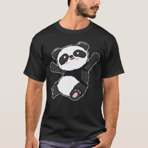 Camiseta Jugador Pixelado Estampado de Panda Pixel Llamas P