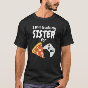 Camiseta Jugador Pizza Sister Boys Video Juego Gracioso Her