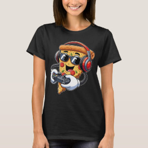 Camiseta Jugador Pizza Videojuegos Chico Entusiasta Jugador