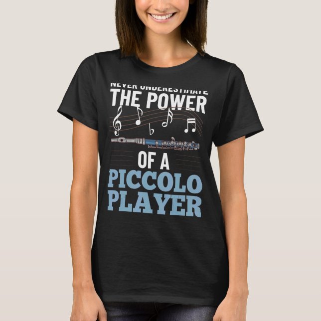 Camiseta Jugador principiante de flauta de música Piccolo I (Anverso)
