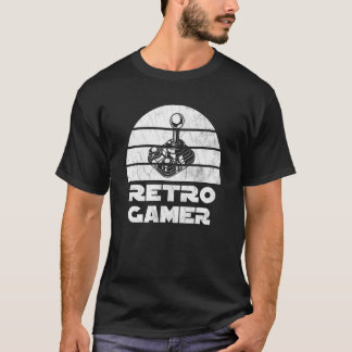 Camiseta Jugador retro con joystick y puesta de sol