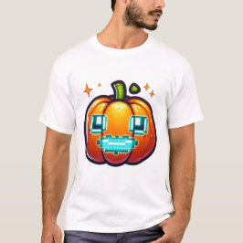 Camiseta Jugador retro de la Calabaza Pixel brillante Hallo