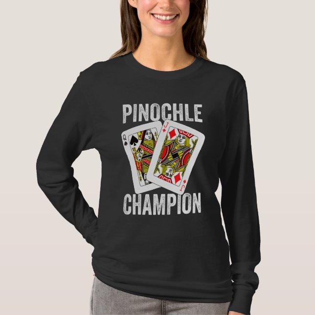Camiseta Jugador Retro Pinochle Champion Card (Anverso)