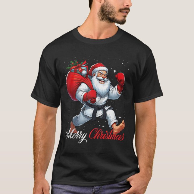 Camiseta Jugador Santa Claus Karate Feliz Navidad Nieve Xma (Anverso)