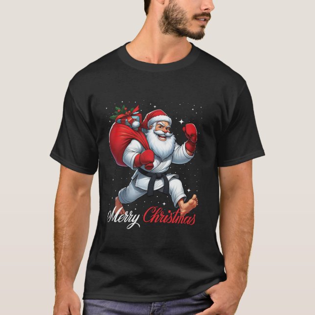Camiseta Jugador Santa Claus Karate Feliz Navidad Nieve Xma (Anverso)