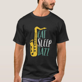 Camiseta Jugador Saxofón de Vintage Funny Sleep Jazz