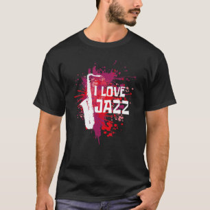 Camiseta Jugador saxofón me encanta el jazz saxofonista sax