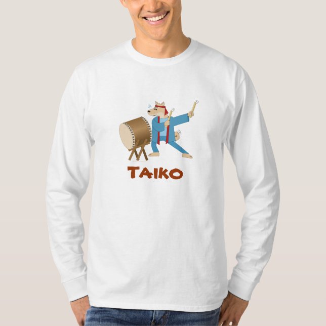 Camiseta Jugador Taiko de Taiko del perro del dibujo (Anverso)