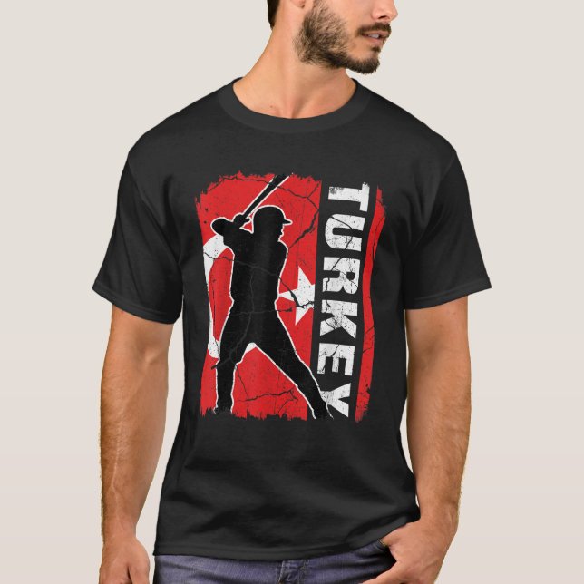 Camiseta Jugador turco de béisbol Bandera de Turquía (Anverso)