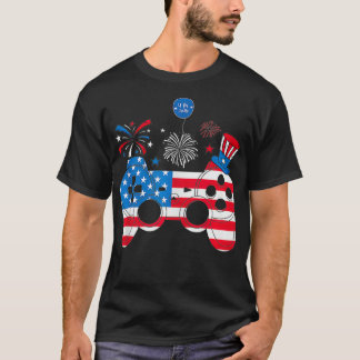 Camiseta Jugador Video Juegos 4 De Julio Hombres Graciosos