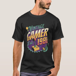 Camiseta Jugador Vintage 1981 Joystick Retro Juegos Clásico