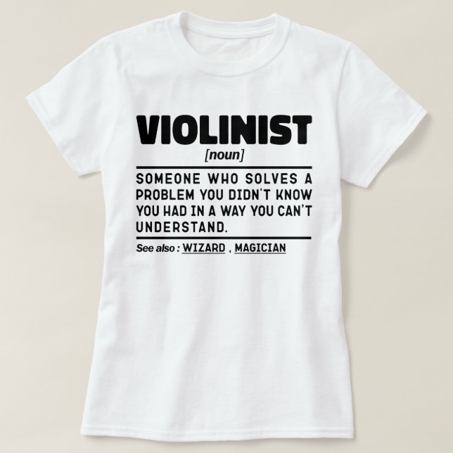 Camiseta Jugador violinista de violín de definición moderna (Diseño del anverso)